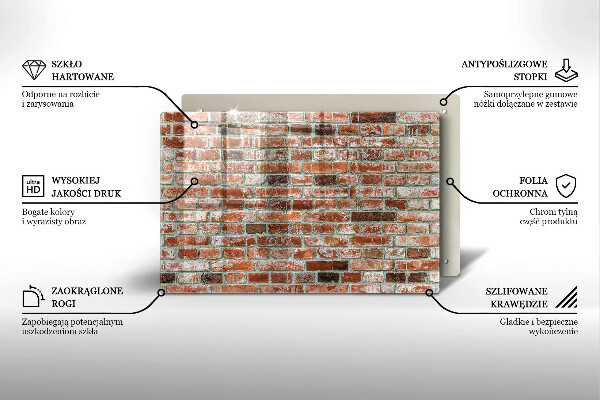 Protetor em vidro para fogão Parede de tijolos antigos