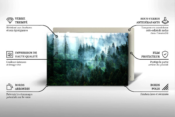 Cobertura placa vitrocerámica Floresta no nevoeiro