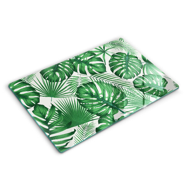Protetor de fogão de vidro Folhas de Monstera