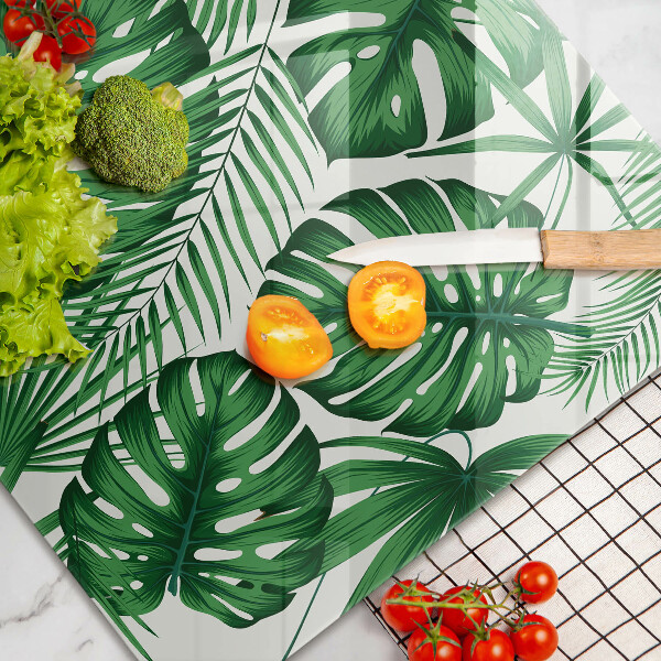 Protetor de fogão de vidro Folhas de Monstera