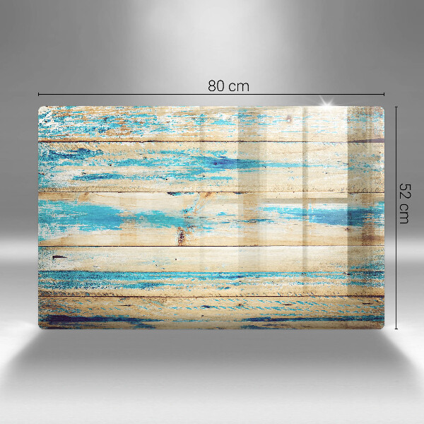 Protetor em vidro para fogão Tábuas de madeira retrô