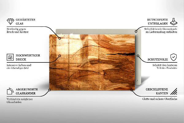 Cobertura placa vitrocerámica Textura de tábua de madeira