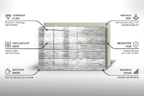 Protetor para fogão de vidro Tábuas de madeira velhas