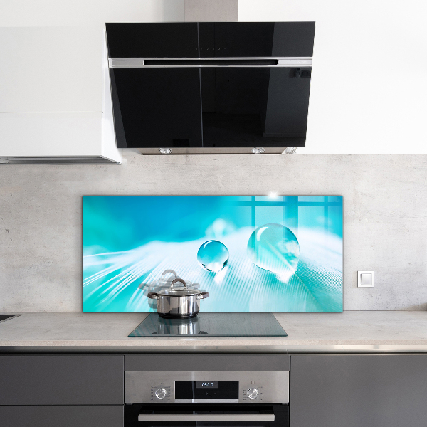 Painel para cozinha Folhas verdes depois da chuva