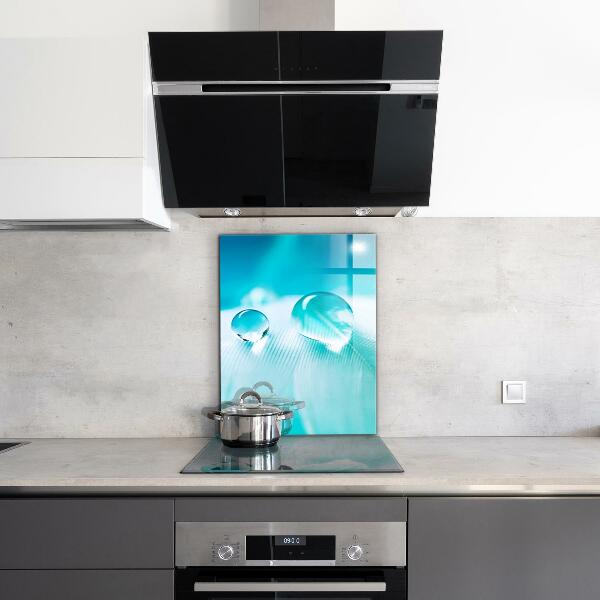 Painel para cozinha Folhas verdes depois da chuva