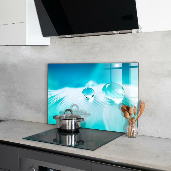 Painel para cozinha Folhas verdes depois da chuva