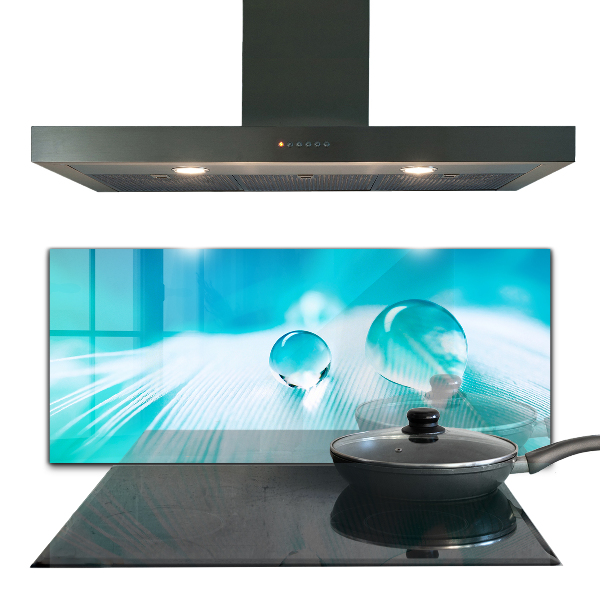 Painel para cozinha Folhas verdes depois da chuva