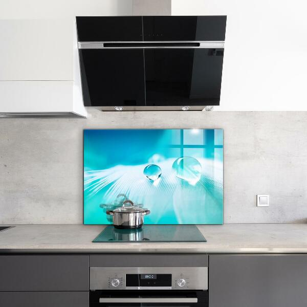 Painel para cozinha Folhas verdes depois da chuva