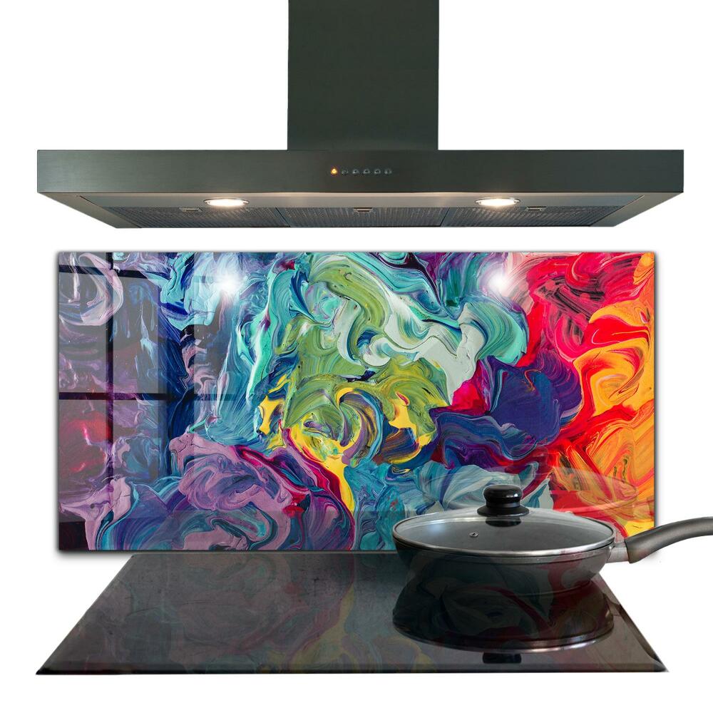 Painel de vidro para a cozinha Abstracție Colorată