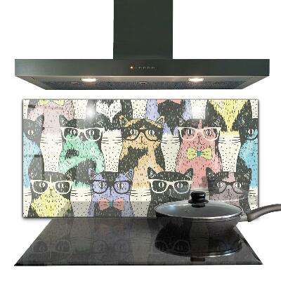 Painel cozinha Ilustração engraçada de gato hipster