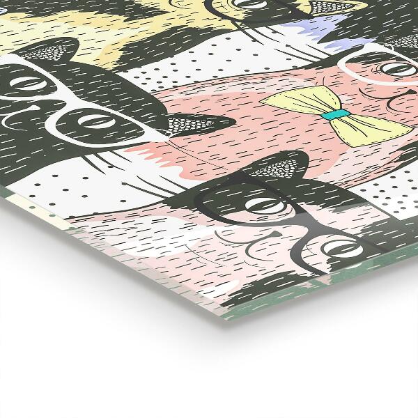 Painel cozinha Ilustração engraçada de gato hipster