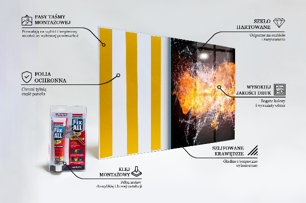 Painel para cozinha A Batalha dos Elementos: Fogo e Água
