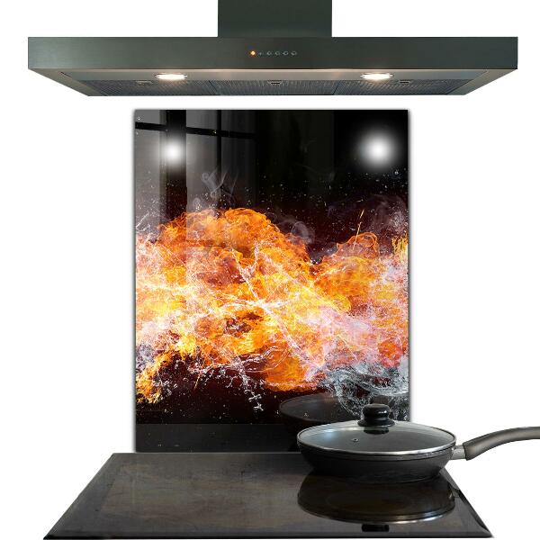 Painel para cozinha A Batalha dos Elementos: Fogo e Água