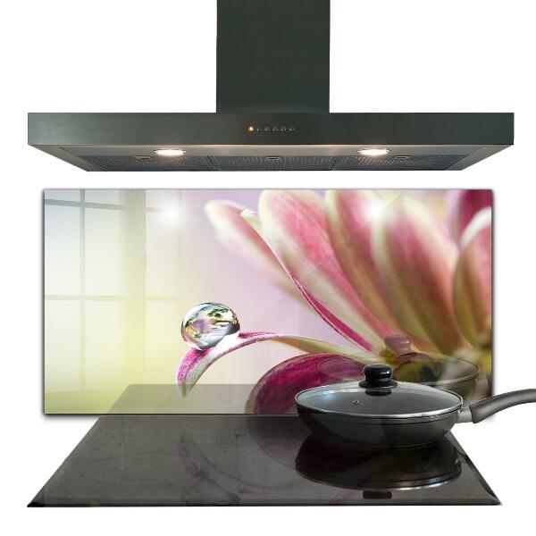 Backsplash cozinha Flor com uma gota de orvalho da manhã
