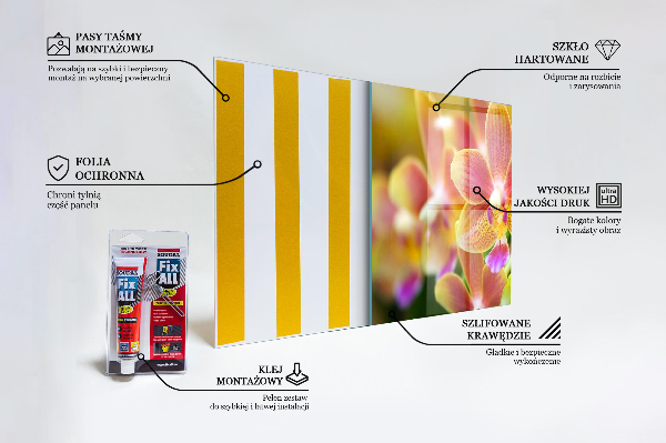 Painel cozinha Orquídea Laranja