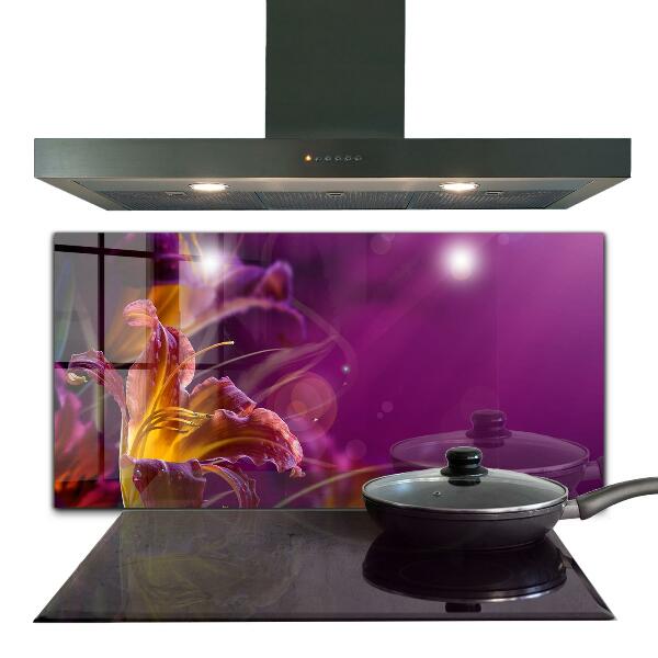 Backsplash cozinha Prado de campo com papoulas vermelhas