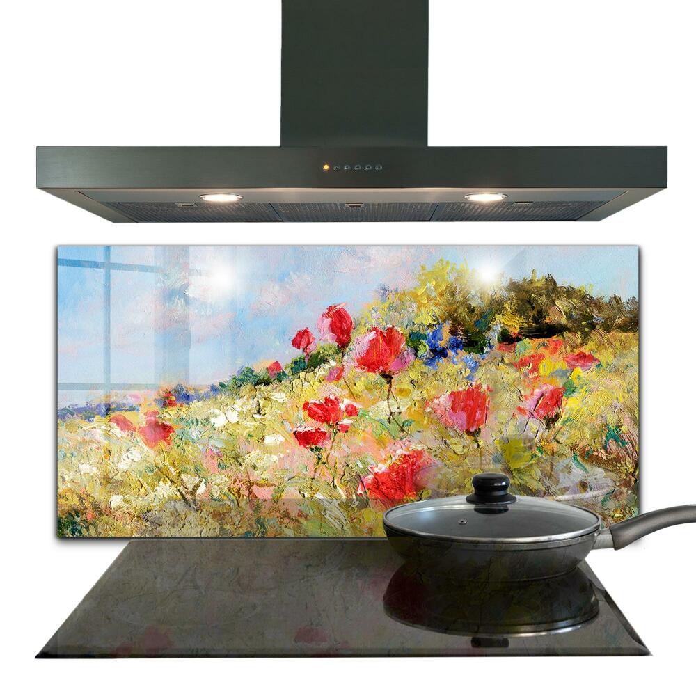 Painel de vidro para a cozinha Pictură În Ulei Summer Meadow