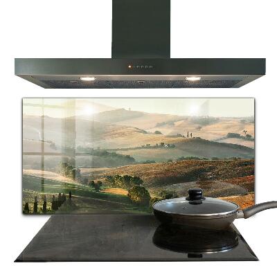 Painel para cozinha Prado de campo de tulipas rosa