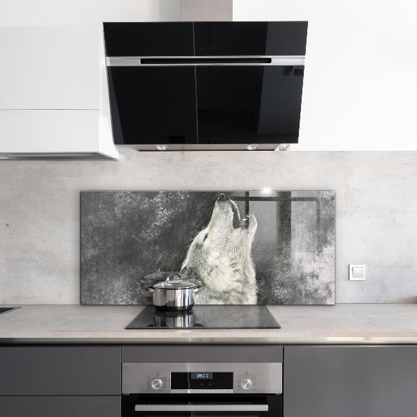 Painel para cozinha Ilustração do lobo canadense