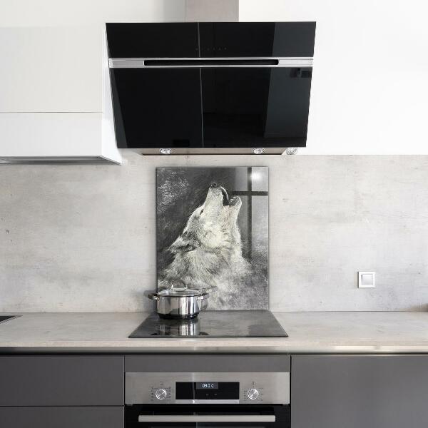 Painel para cozinha Ilustração do lobo canadense