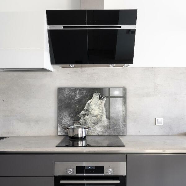 Painel para cozinha Ilustração do lobo canadense