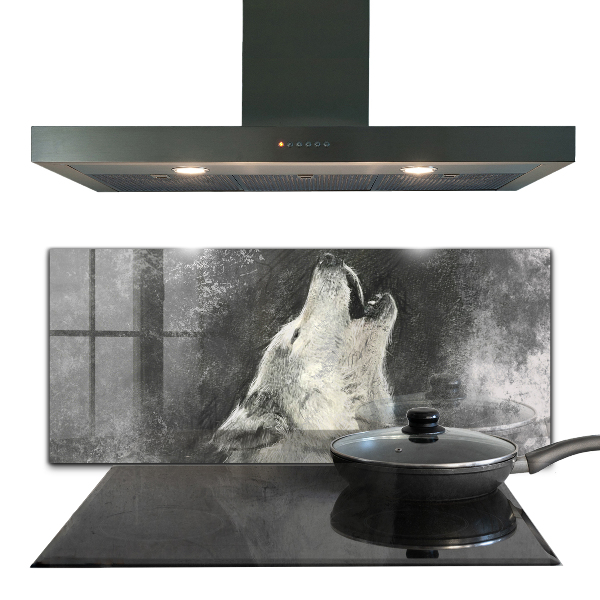 Painel para cozinha Ilustração do lobo canadense