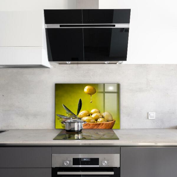 Painel cozinha Azeitonas verdes frescas