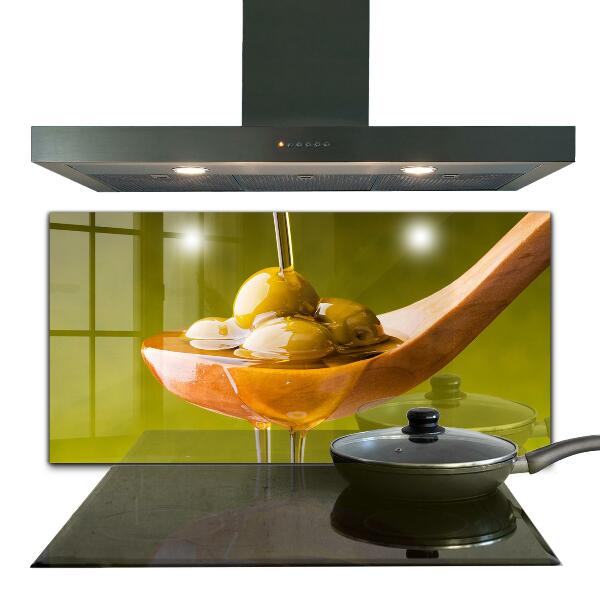 Painel de vidro para a cozinha Ulei De Măsline Proaspăt Presat