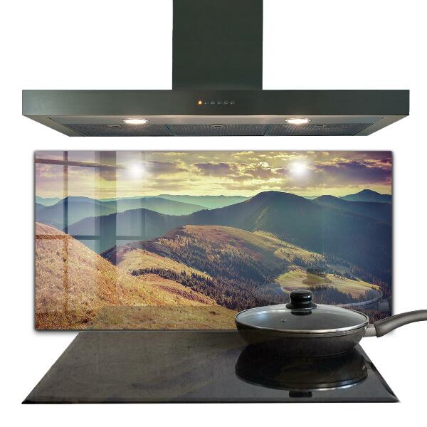 Painel para cozinha Panorama da montanha Pôr do sol