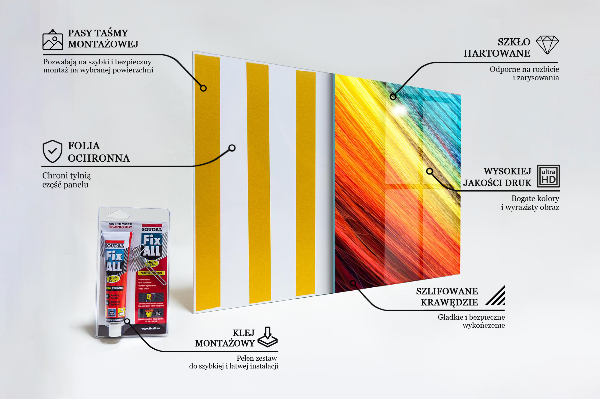 Painel cozinha Padrão gráfico de arco-íris colorido