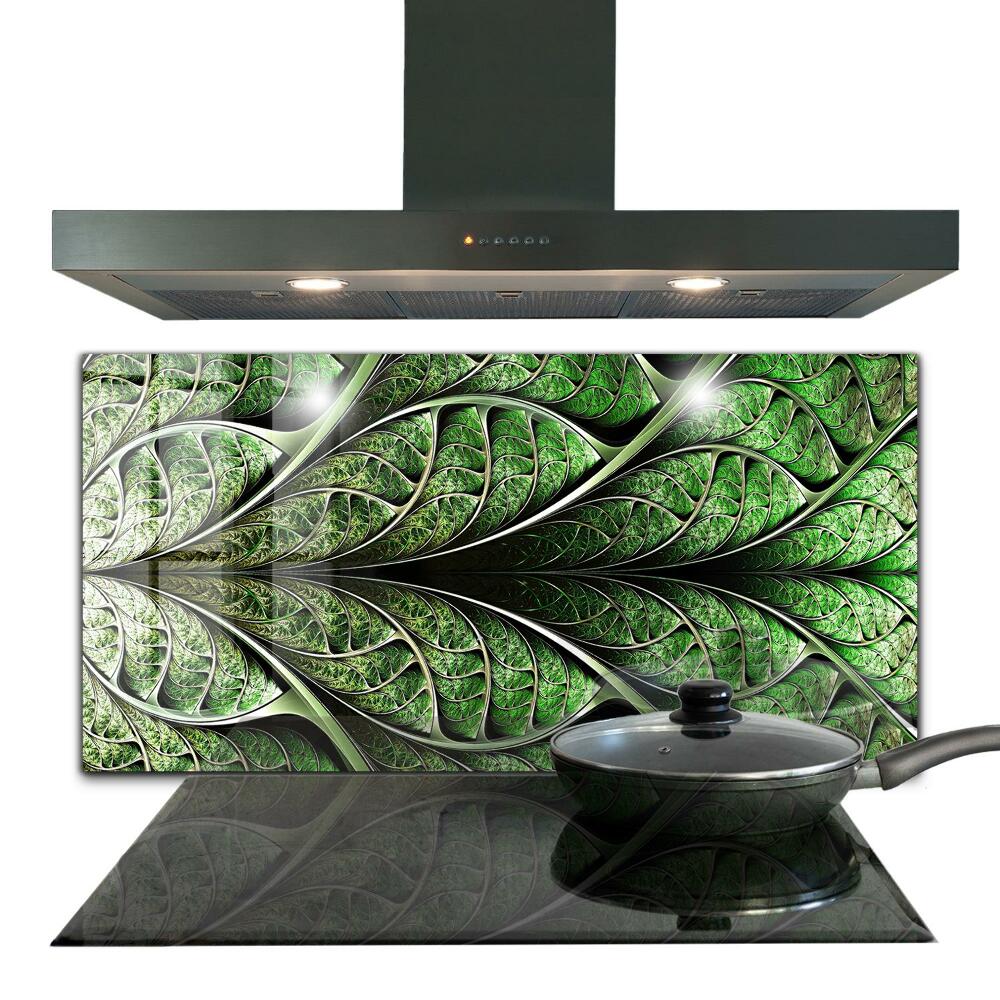 Painel de vidro para a cozinha Frunză Verde Abstractă