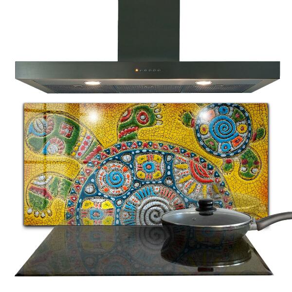 Painel de vidro para a cozinha Mozaic Din Ceramică Țestoasă