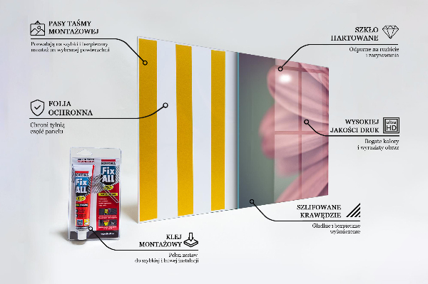 Painel cozinha Ilustração de folhas exóticas
