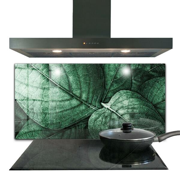 Painel de vidro para a cozinha Detalii Green Leaf