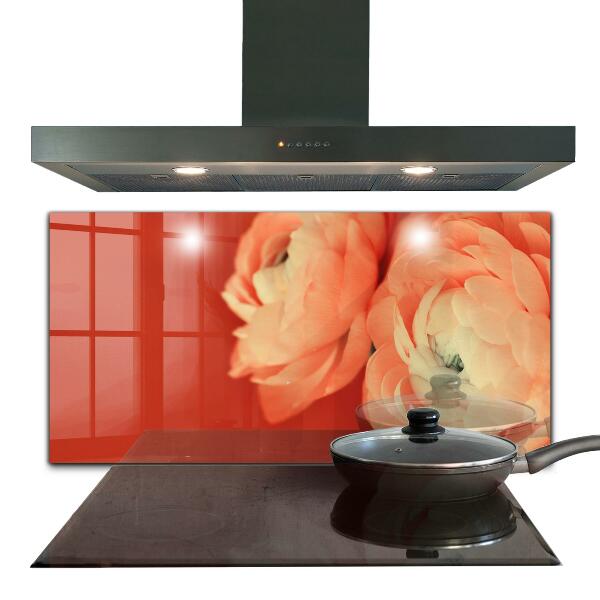 Painel de vidro para a cozinha Floare De Ranuncul Portocaliu