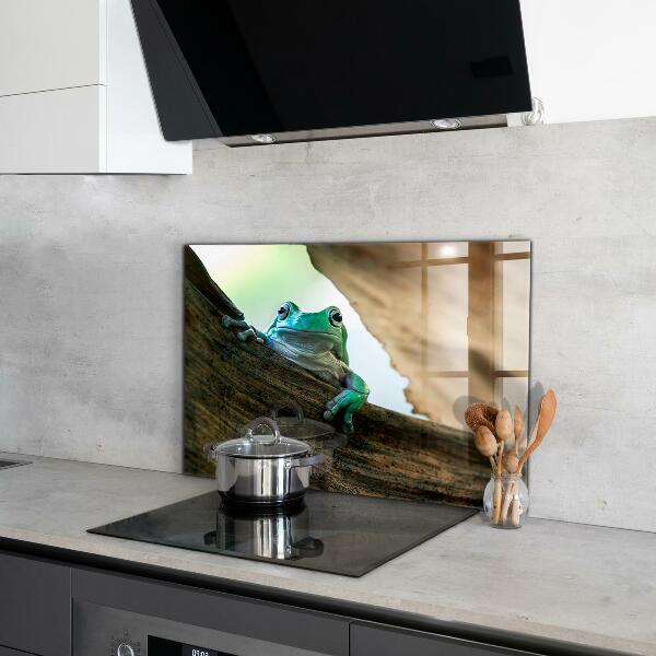 Painel cozinha Sapo curioso em uma folha