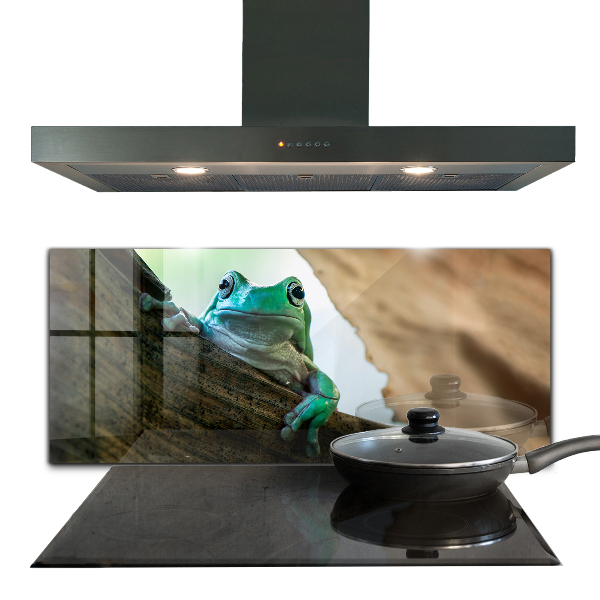 Painel cozinha Sapo curioso em uma folha