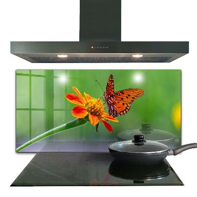 Painel cozinha Borboleta em uma flor de verão