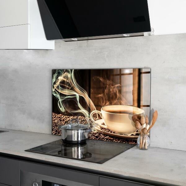 Backsplash cozinha Uma xícara de café aromático