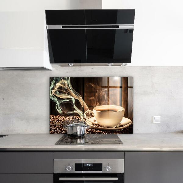 Backsplash cozinha Uma xícara de café aromático