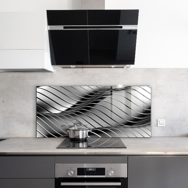 Painel para cozinha Abstração de Ondas Metálicas