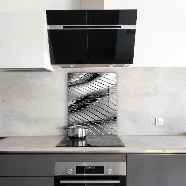 Painel para cozinha Abstração de Ondas Metálicas