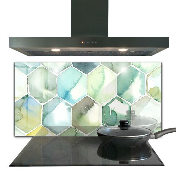 Painel para cozinha Padrões geométricos em aquarela