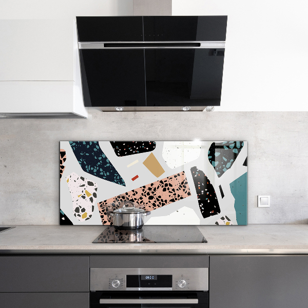 Backsplash cozinha Terrazzo de mármore preto Terazzo