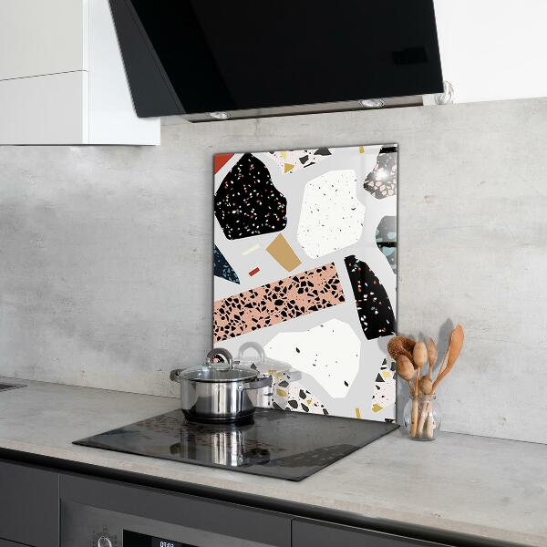 Backsplash cozinha Terrazzo de mármore preto Terazzo