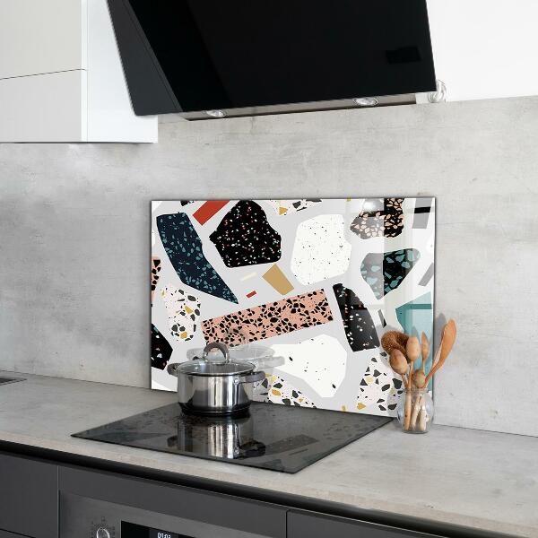 Backsplash cozinha Terrazzo de mármore preto Terazzo