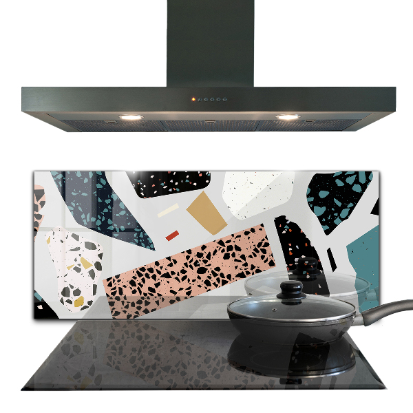 Backsplash cozinha Terrazzo de mármore preto Terazzo