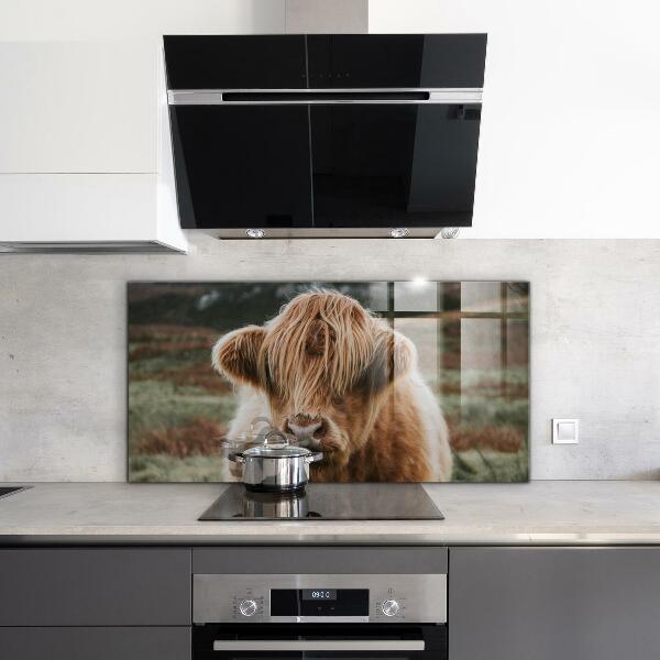 Painel para cozinha Casa de campo estilo Cow Highland