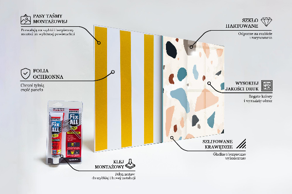 Painel para cozinha Terrazzo monocromático