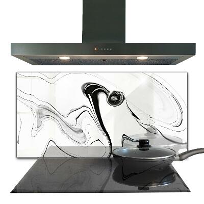 Painel cozinha Linhas pretas de mármore branco